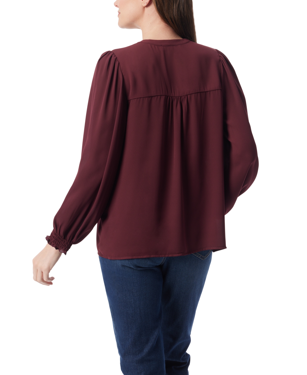 Gloria Vanderbilt Women's Danika Pleated Peasant Top In Burgundy