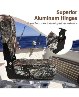 2-Piece Folding Boat Seat Set with Sponge Padding - Camouflage