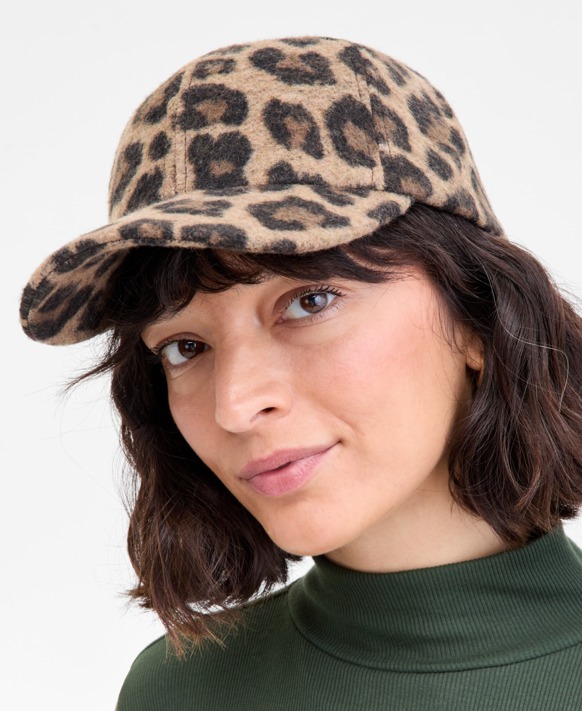 On 34th Leopard-print Baseball Cap, Macy's Exclusive In Gray