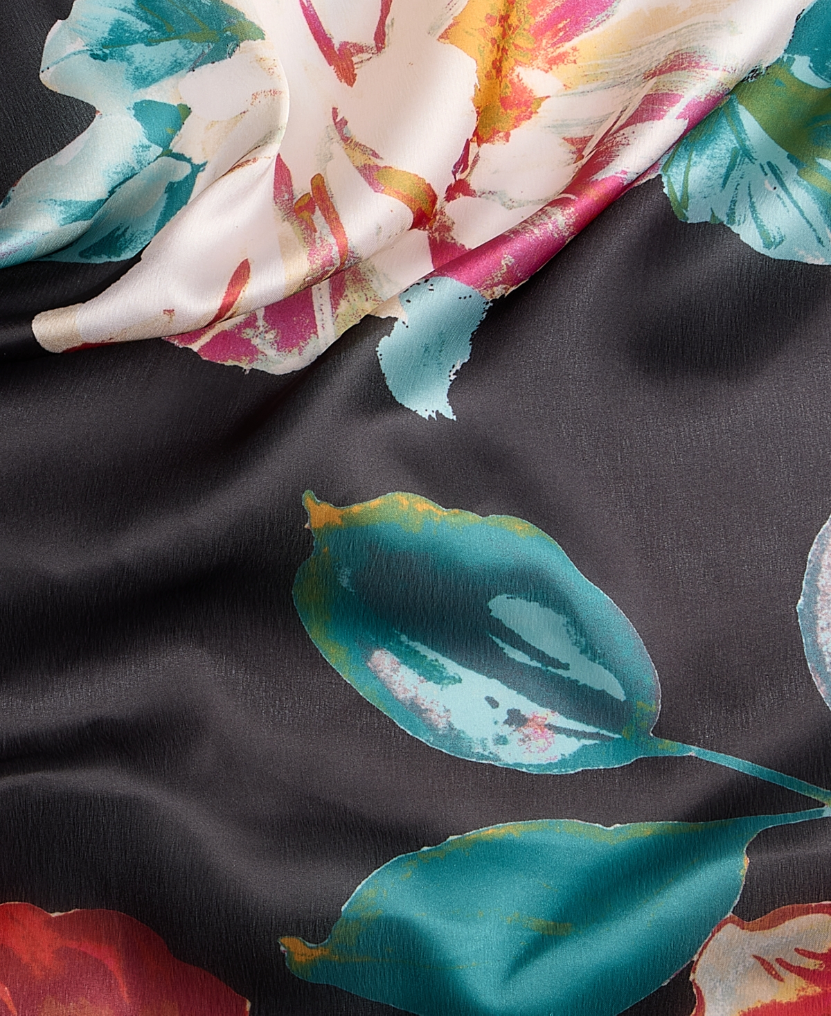 Giani Bernini Painterly Rose Oblong Scarf, Macy's Exclusive In Black