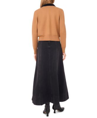 Women's Long Sleeve Button Up Collar Jacket