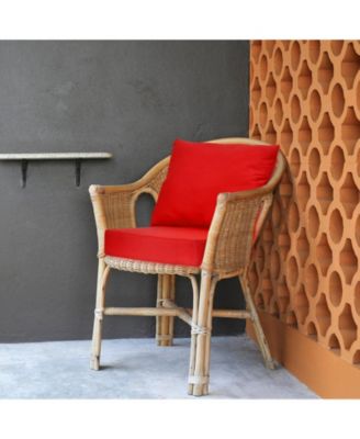 2PCS Deep Seat Chair Cushion Pads Set Indoor/Outdoor w/ Rope Belts