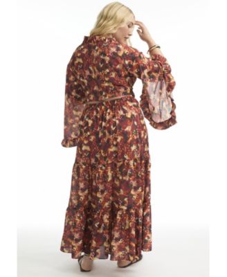 Women's June + Vie Tiered Printed Maxi Skirt