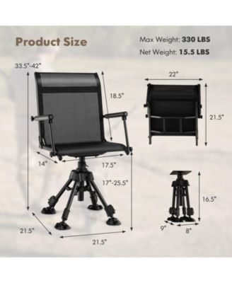 Folding Swivel Patio Chair with 4 Adjustable Legs