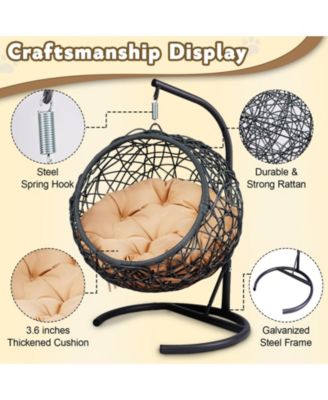 Yellow Cat Swing Bed with Stand and Cushion Indoor Outdoor Hammock for Pets