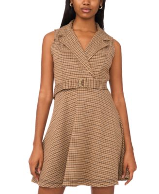 Petite Crossover V-Neck Belted Short Dress