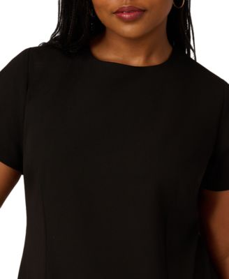 Plus Size Women's Beaded Knit Crepe Sheath Dress