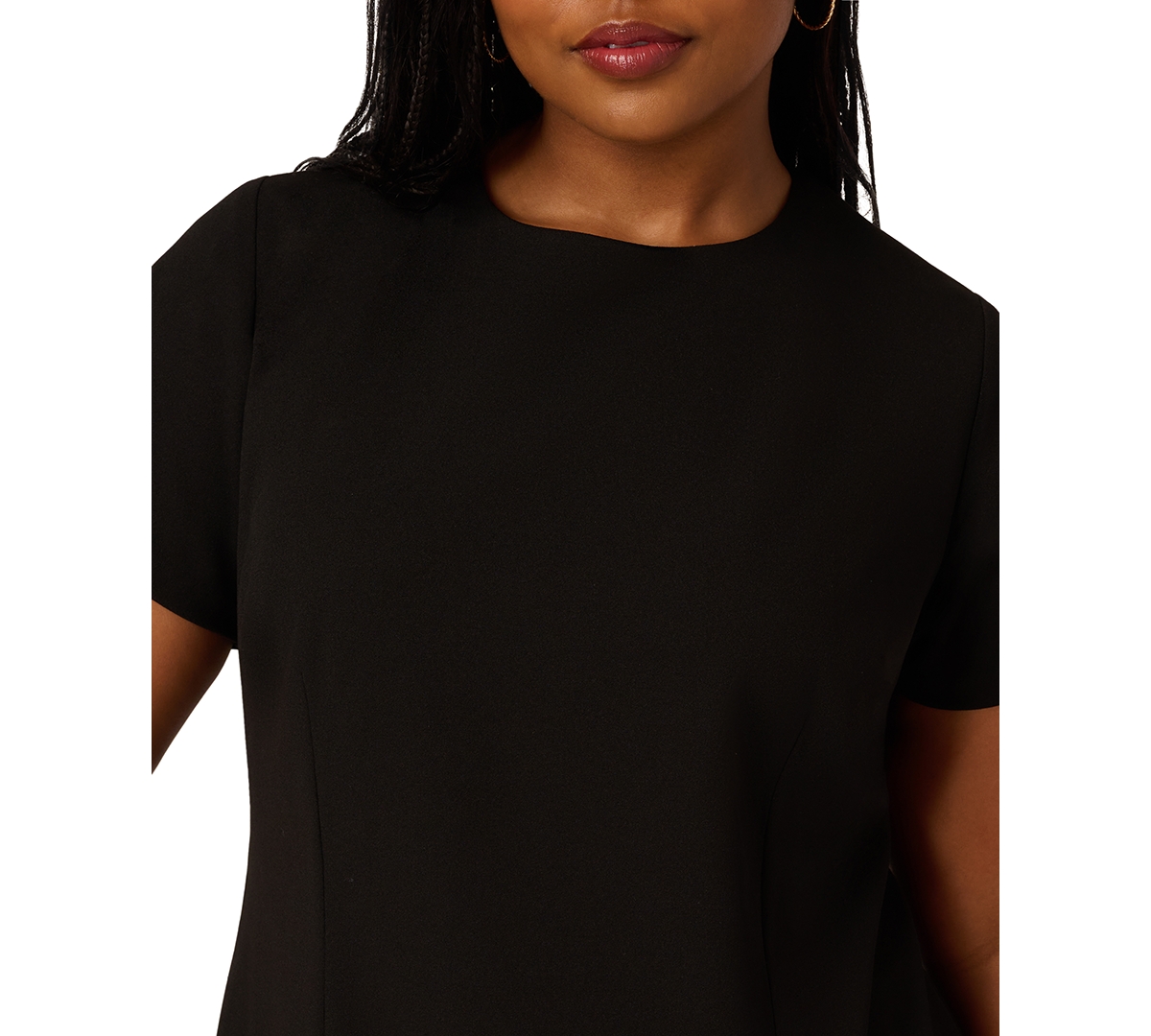 Adrianna Plus Women's Beaded Knit Crepe Sheath Dress