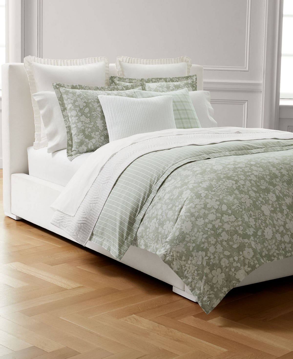 Ralph Lauren Heather Reversible 3-pc. Comforter Set, King In Green