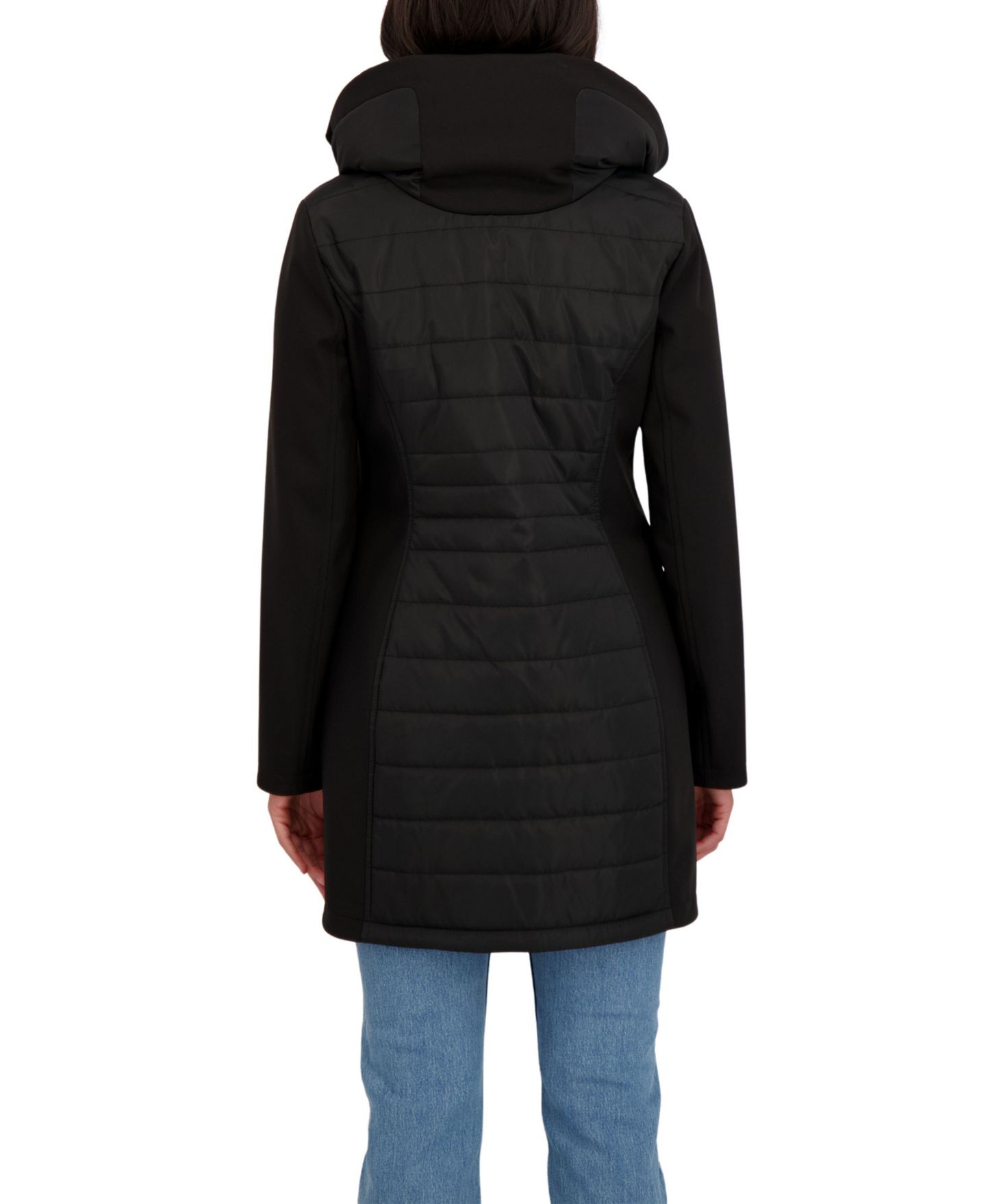Женские куртки Sebby Collection 3/4 Mix Media Softshell, цвет: Чёрный — фото 2