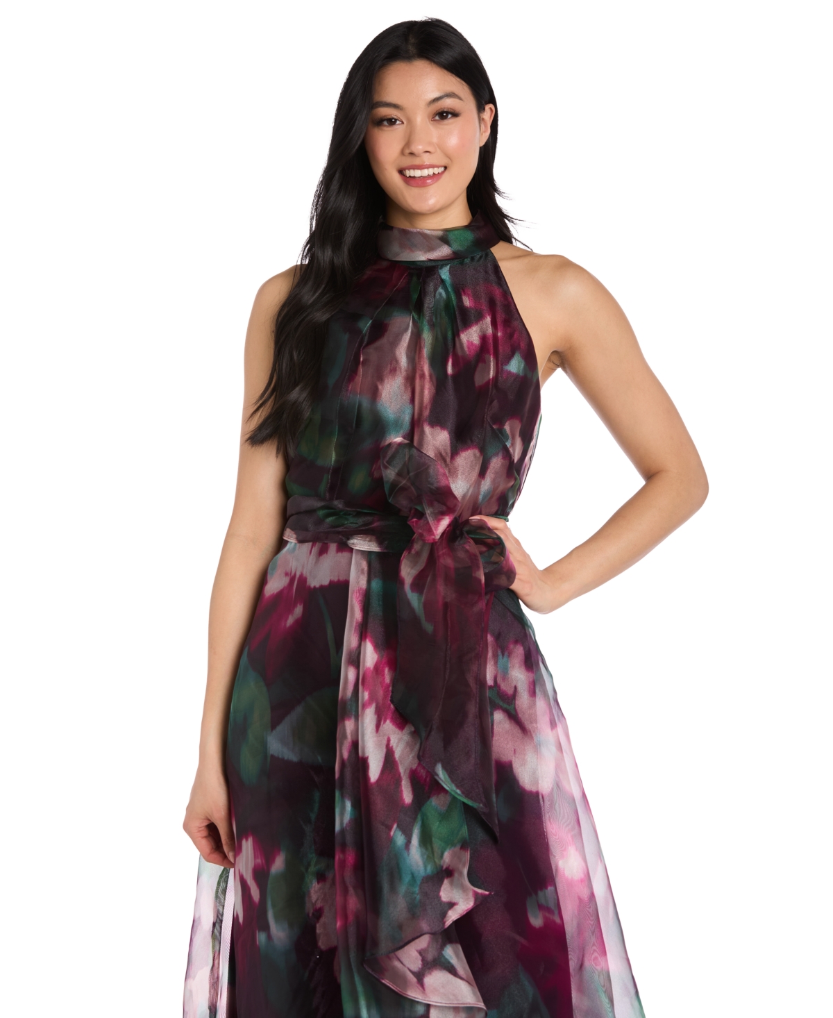 R & M Richards Women's Halter Neck Long Dress