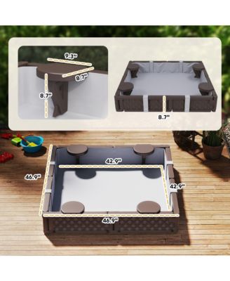 Square Kids box with Cover, 4 Seats, Bottom Liner,