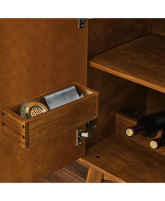 CASAINC 31.5" Cabinet with Wine Glass Holder & Wine Rack & Adjustable Shelf