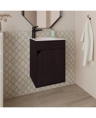 Nelson Bathroom Floating Vanity, Wenge