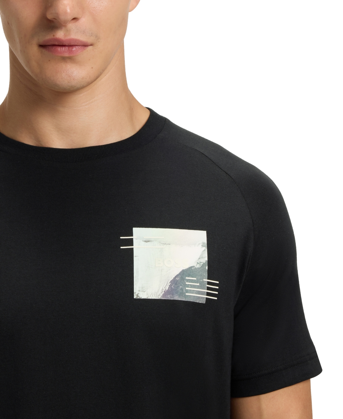Hugo Boss Boss By  Men's Decorative Reflective Relaxed-fit T-shirt In Black