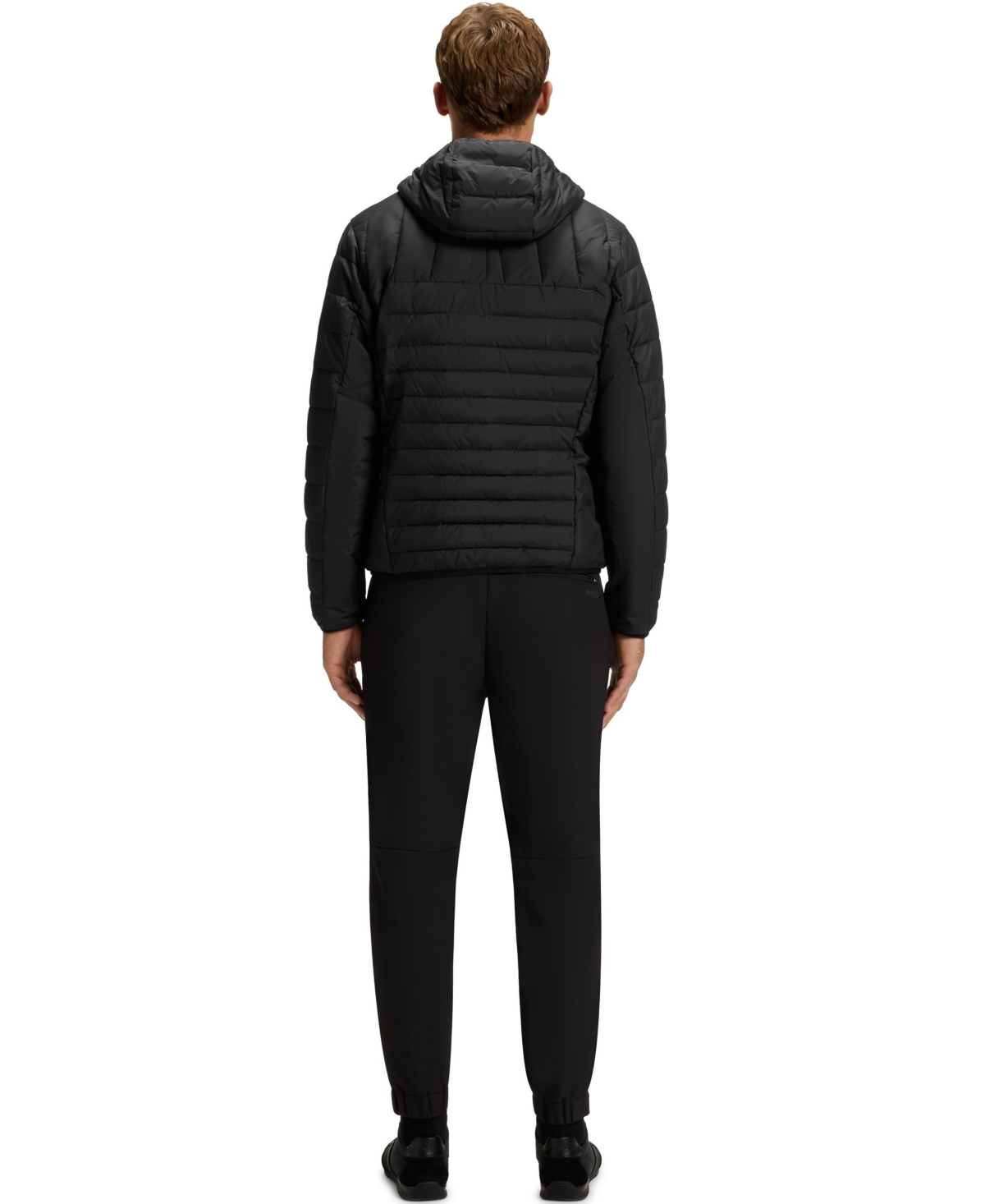 Hugo Boss Boss By  Men's Water-repellent Hooded Jacket In Black