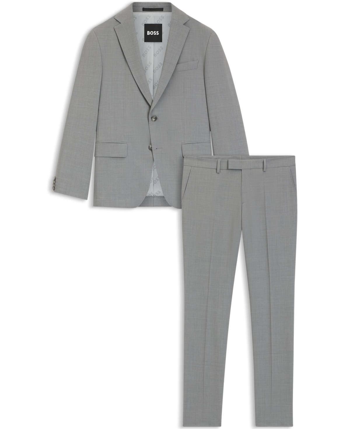 Hugo Boss Boss By  Men's Washable Micro-patterned Stretch Fabric Slim-fit Suit In Gray