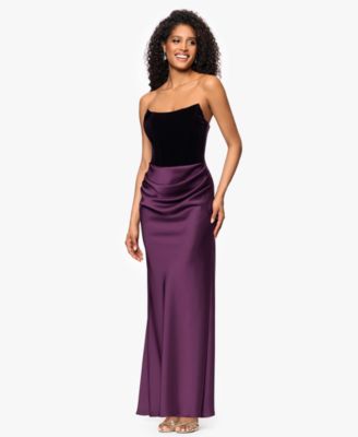 Women's Strapless Velvet Corset Dress