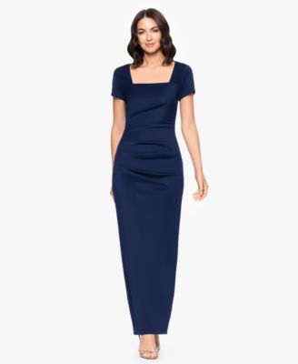 Women's Scuba Square Neck Open Back Dress