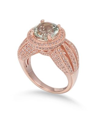 Suzy Levian Sterling Round Cut Center Topaz Cocktail Ring