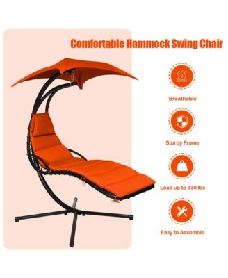 Patio Hammock Swing Chair Hanging Chaise w/ Cushion Pillow Canopy