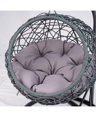 Cat Swing Bed with Stand and Cushion Indoor Outdoor Hammock for Cats and Small Pets