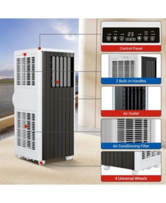 8000 BTU Portable Air Conditioner Compact Lightweight Easy to Move with Wheels Quiet Operation Includes Venting Kit Air Conditioner