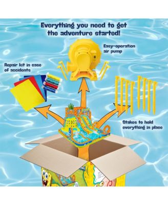 SpongeBob Mega Climb N  Go Inflatable Water Slide with Climbing Wall, 2 Slides & More