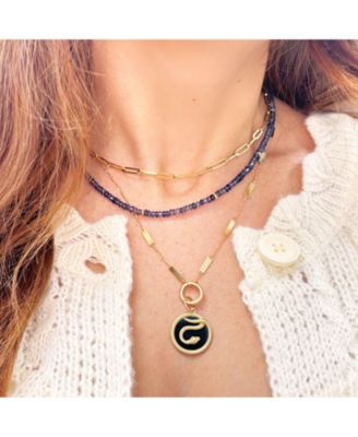 Iolite Bead Necklace 14K Gold