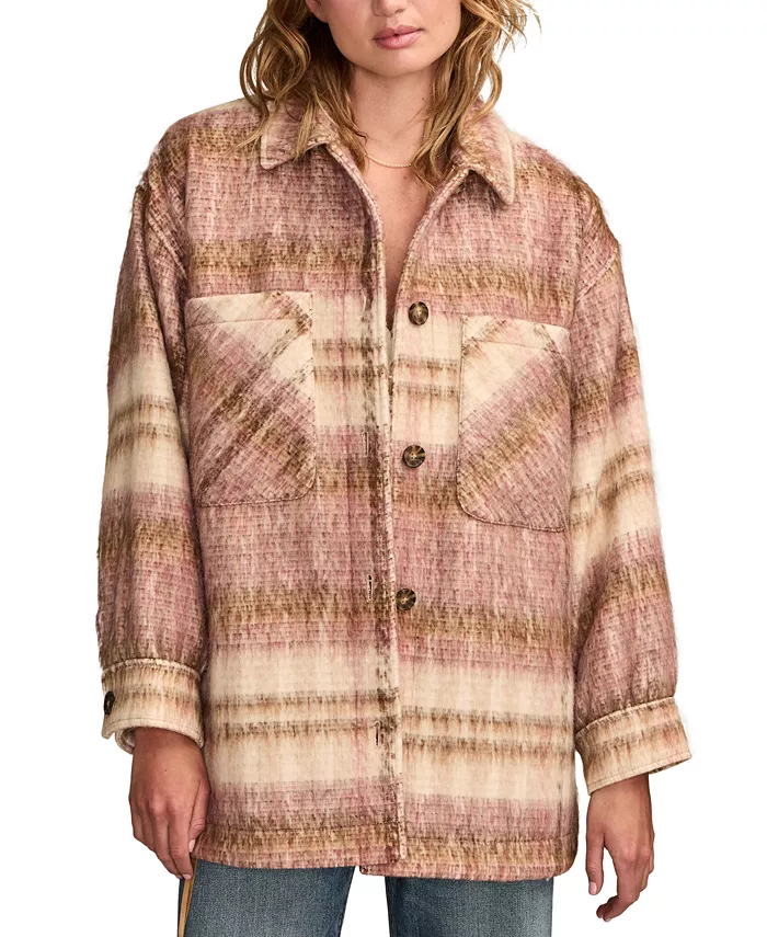 Women's Oversized Plaid Shirt Jacket