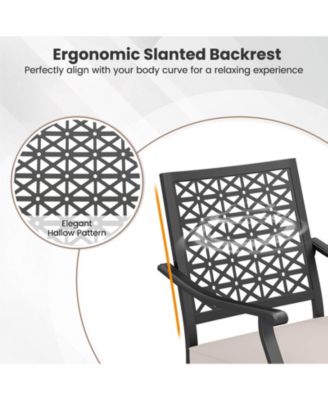 Outdoor Swivel Chairs Patio Dining Chairs with Padded Cushions High Back