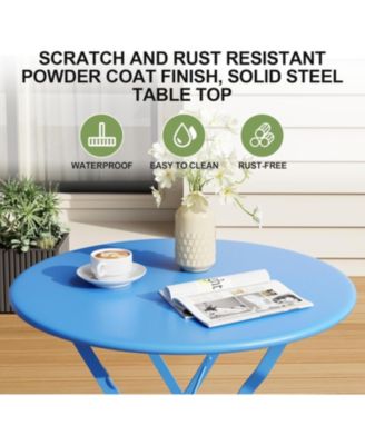 3-Piece Outdoor Bistro Set with Folding Table & 2 Chairs, Premium Steel Frame, Portable Design, Suitable for Outdoors