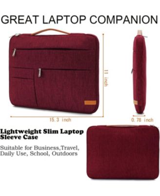16 inch Laptop Sleeve Bag, Slim Lightweight Multiple Pockets Computer Cover Notebook Ultrabooks Carrying Case fit for Asus Dell Lenovo HP Toshiba, Red