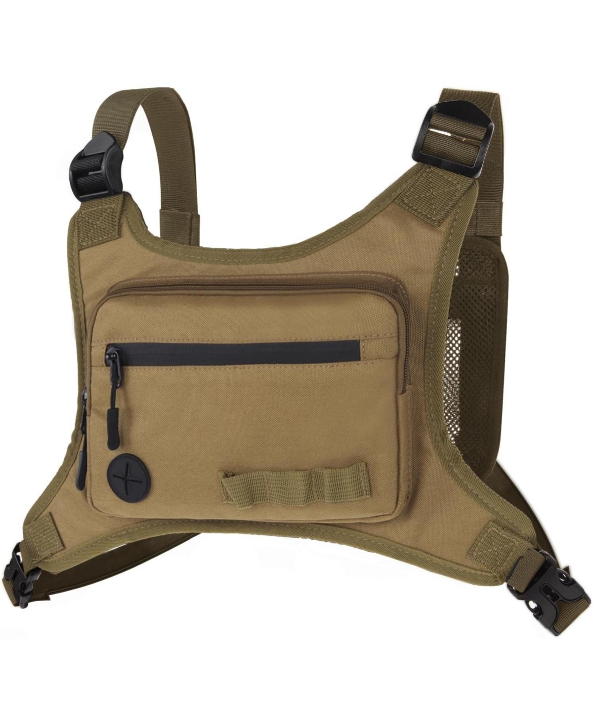 Running Chest Pack Lightweight: Outdoor Sports Vest Bag - Phone Holder Cycling Hiking Workout Skiing for Men Women(Brown)