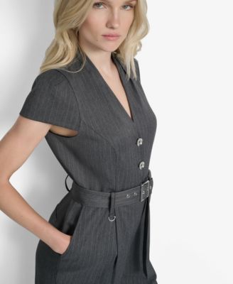 Women's Cap Sleeve V-Neck Jumpsuit