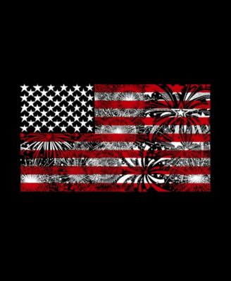 Plus Size Fireworks American Flag Word Art V-Neck T-Shirt