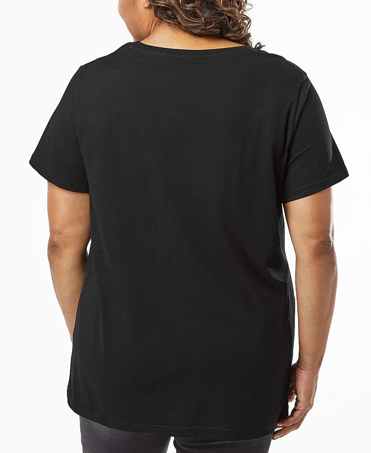 La Pop Art Plus Size Record Canadian National Anthem Art V-neck T-shirt In Black