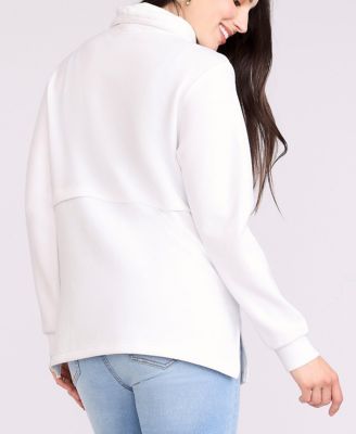 Maternity Funnel Neck Pullover Nursing Sweatshirt - Motherhood