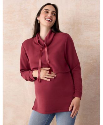 Maternity Funnel Neck Pullover Nursing Sweatshirt - Motherhood