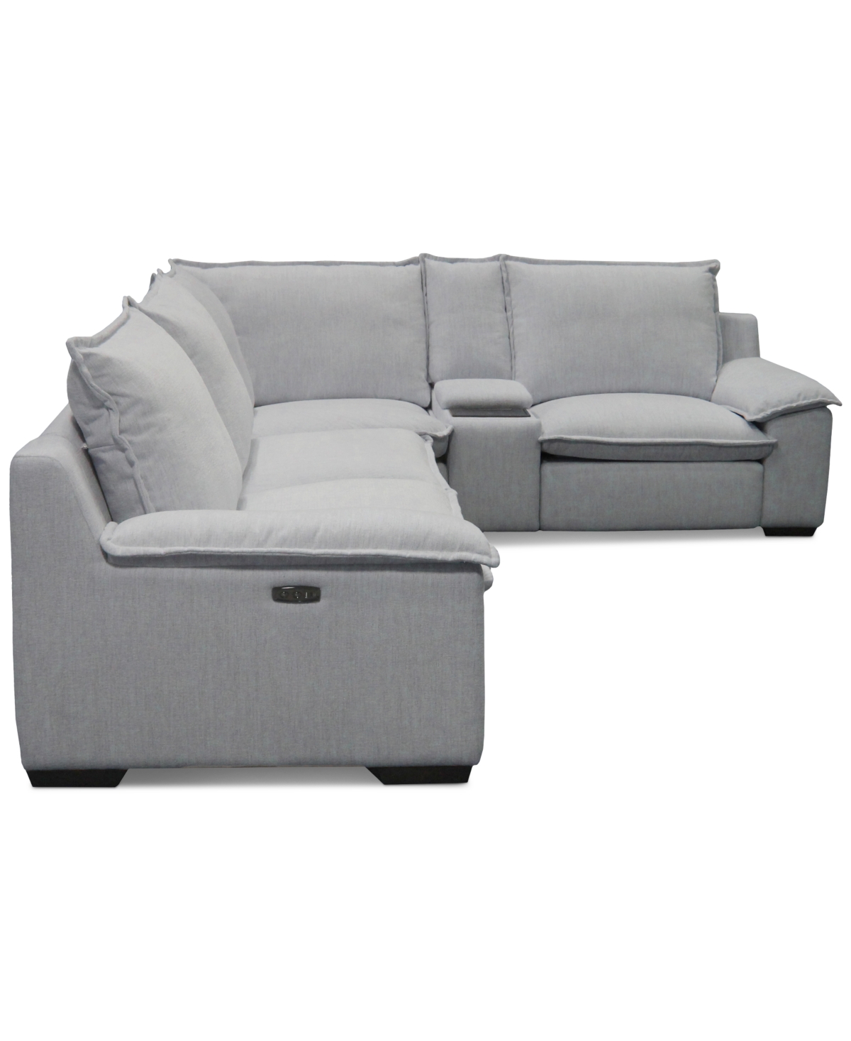 Macy's Borsi 5-pc. Sectional With 3 Power Recliners & 1 Console, Exclusive At  In Gray
