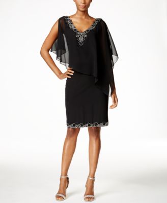 J Kara Beaded Chiffon Dress