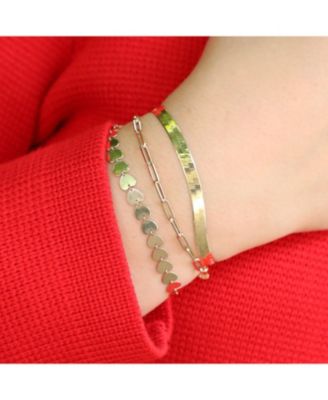 Large Herringbone Bracelet 14K Yellow Gold - 5 millimeters - 8 inches