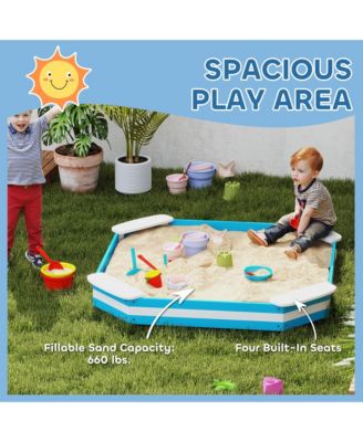 Kids box, Wooden Pit w/ 4 Corner Seats, Bottom Liner