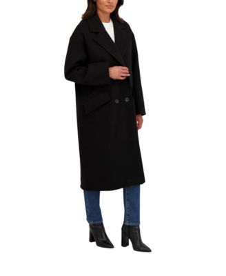 Women's Long Oversized Double Breasted Faux Wool Coat