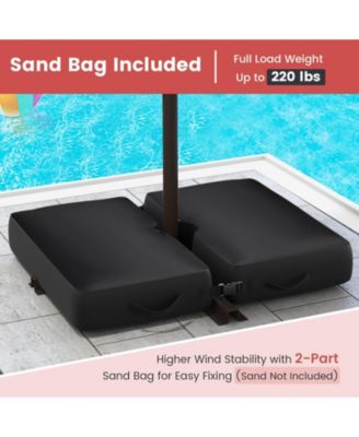 10 Feet Solar Offset Hanging Umbrella with 40 Lamp Beads and Solar Panel