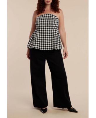 Women's Plus Size Houndstooth Bustier