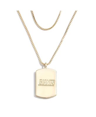 WEAR by Erin Andrews - x Baublebar New York Giants Gold Dog Tag Necklace