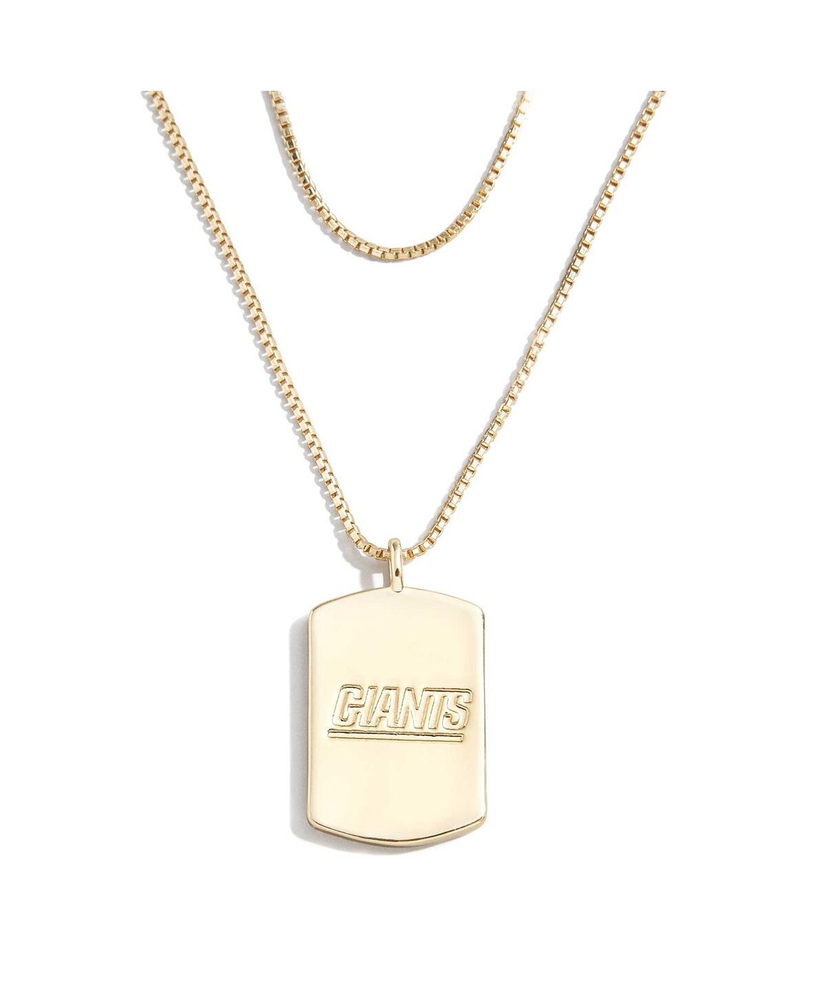 Wear By Erin Andrews X Baublebar New York Giants Gold Dog Tag Necklace In Gold