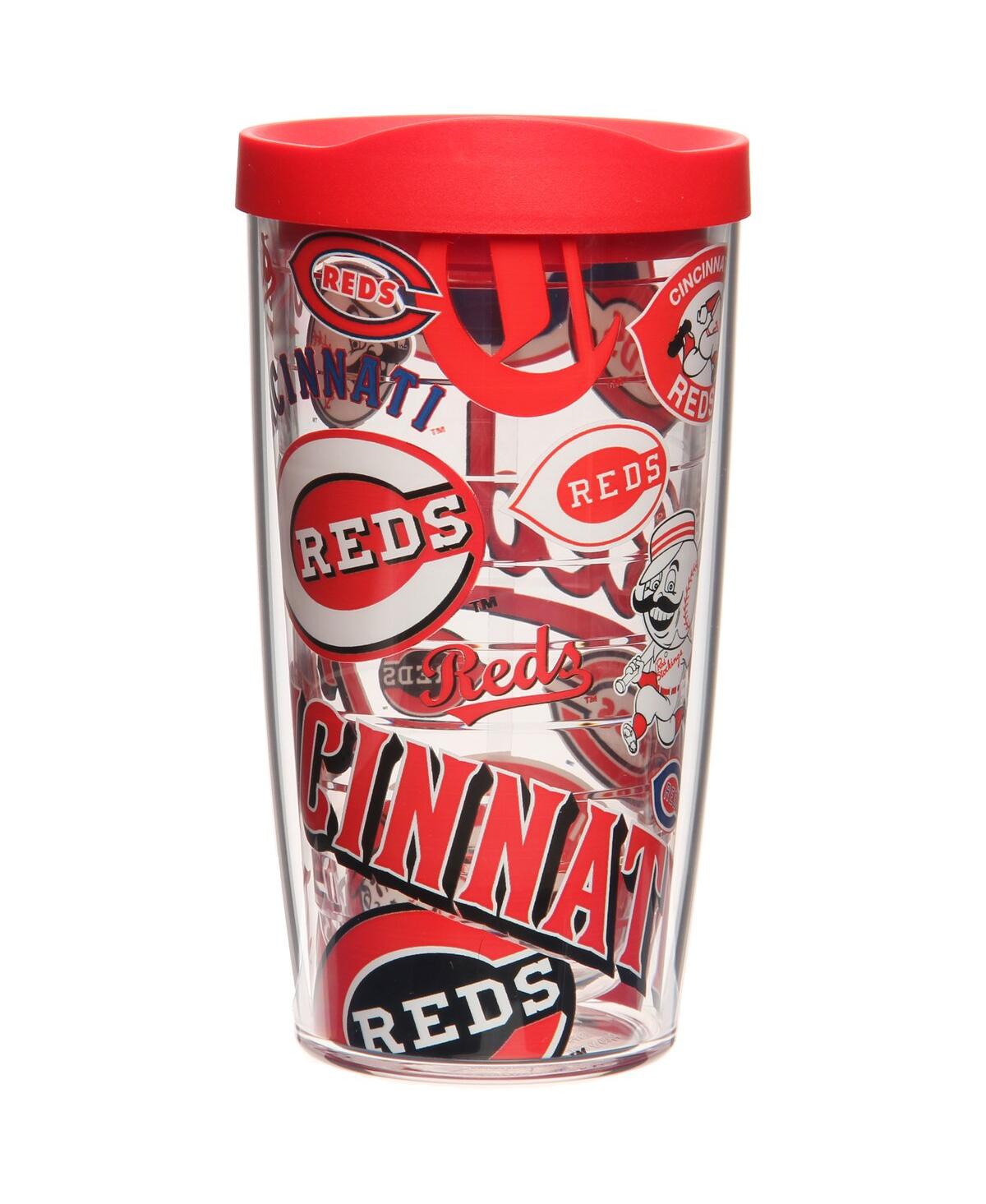 Tervis Cincinnati Reds 16oz. All Over Wrap Tumbler With Lid In Transparent