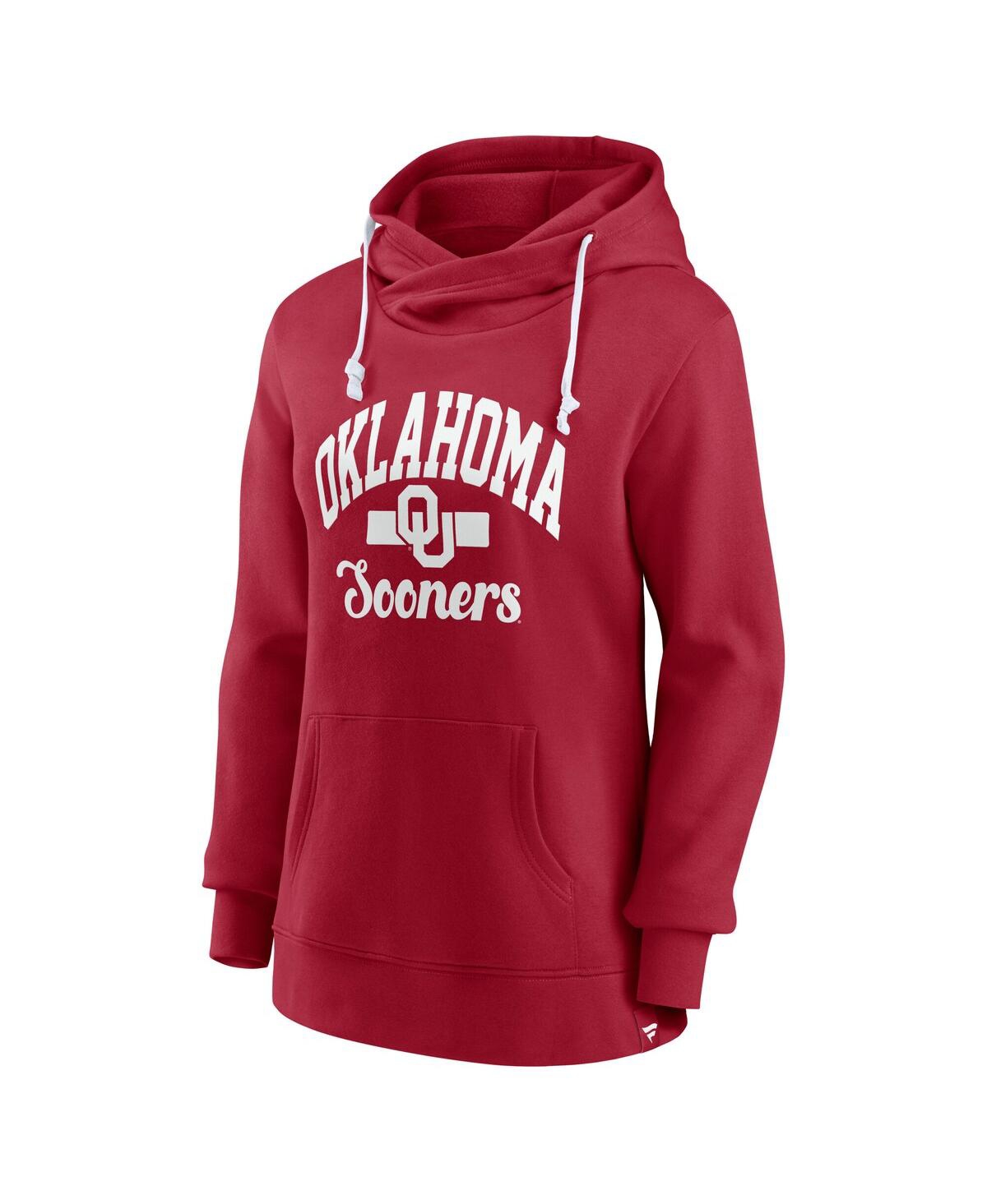 Fanatics Women's Crimson Oklahoma Sooners Iconic Fleece Pullover Hoodie In Red